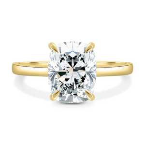 Bague solitaire classique en or massif 14 carats avec diamant taille coussin de 3,01 carats, cultivé en laboratoire, pour fiançailles, mariage, anniversaire, fête, cadeau pour amis - Product Image 4