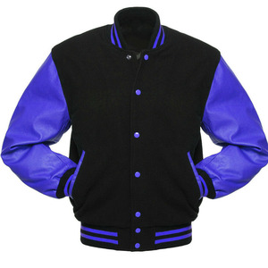 Chaqueta Varsity de Invierno para Jóvenes, Mezcla de Lana, Puños Acanalados, Diseño Icónico a Rayas, Actividades Escolares, Moderna, con Piel de Oveja - Product Image 1
