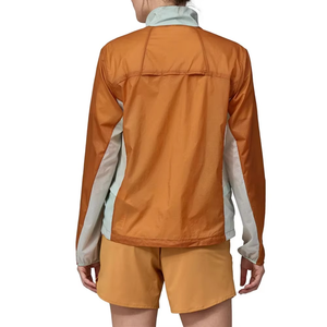Women's Orange Racer Jacket Full Sleeve Windproof Polyester <b>Stand</b> Collar Contrast Color Spring Outdoor Wear - Product Image 4