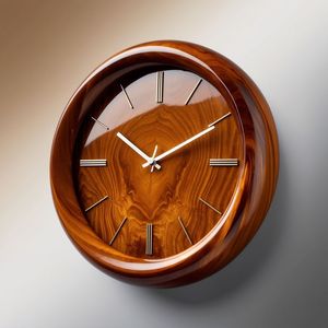 Modern Round Wooden <b>Wall</b> <b>Clock</b> <b>Silent</b> Quartz Battery Powered Decorative Timepiece for Living Room Hallway - Product Image 1