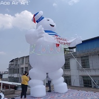 Modèle publicitaire gonflable Marshmallow Man Ghostbusters avec LED pour événements festifs, décorations d'Halloween de 8 m, en tissu Oxford, avec souffleur