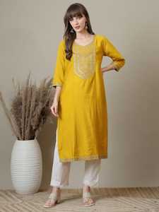 Kurti morado de rayón con bordado para mujer, ideal para festivales y bodas, ropa tradicional india y pakistaní, kurtis informales. - Product Image 4