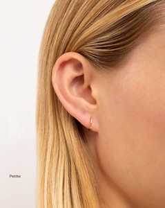 Plain Gold Solitaire Hoop <b>Earring</b> 10mm 12.5mm Size Minimalist Everyday Wear Stackable <b>Fine</b> Jewelry 10k 14K 18K 14K Solid Gold - Product Image 4