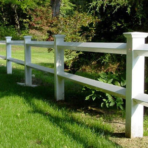 Valla rectangular de dos rieles para caballos, de 3 pies, con vinilo grabado termotratado, tipo pista de carreras, y valla de PVC para margen de río - Product Image 5