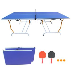Tavolo da Ping Pong Pieghevole Portatile da 9 Piedi con Rete e 2 Racchette per Giochi al Chiuso - Product Image 2