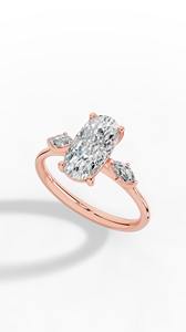 แหวนหมั้นเพชรทรงรีและทรงมาร์คีส์ เพชรเลี้ยงในห้องปฏิบัติการ ทอง 14K ไม่มีสี VVS ขนาด 11x5.5 มม. ประดับเพชรเม็ดใหญ่ตรงกลาง - Product Image 6