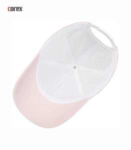 Casquette de baseball rose clair à 6 panneaux 100 % polyester ajustable respirante en maille pour l'extérieur printemps été usage décontracté - Product Image 5