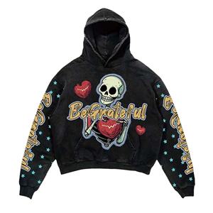 Sudadera con capucha y estampado de algodón DTG para hombre, conjunto de chándal y Sudadera con capucha de lana térmica con estampado de espuma para hombre, sudaderas con capucha - Product Image 1