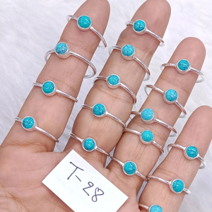 Handmade 925 Sterling Silver Natural <b>Turquoise</b> Minimalist Bezel Set Unisex <b>Ring</b> High Quality Jewelry - Product Image 2