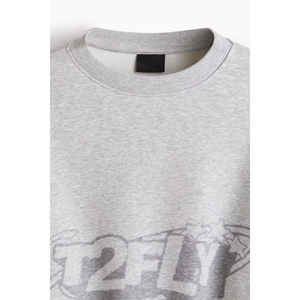 Unisex Crew Neck Regular Fit Knitted Cotton Pullover Sweatshirt Autumn Casual Letter Print Front - Product Image 4