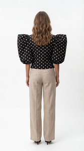 Elegante Blusa Negra con Puntos para Mujer, Blusa Casual de Manga Larga, Ropa de Trabajo Moderna de Verano, Camisa de Oficina, Proveedor al por Mayor - Product Image 6