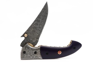 Couteau pliant de poche de haute qualité, artisanal, style Viking, OEM, 67 couches, forgé, à pointe clip, manche en os, usage quotidien - Product Image 2