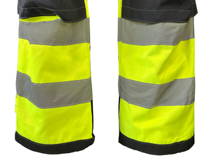 Men High Visibility Reflective Workwear <b>Jacket</b> And Pant Set With Hood And Stripes Safety Uniform For Construction <b>Workers</b> - Product Image 5