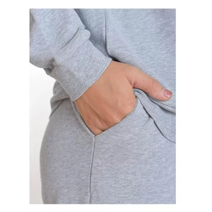Conjunto Deportivo Personalizado con Logotipo, Sudadera con Capucha Ajustada, Traje Deportivo Liso para Mujer, Conjunto de Sudadera Unisex de Algodón, Tallas Grandes, 350 g/m² - Product Image 2
