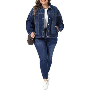 Vintage <b>Western</b> Style Casual Streetwear Classic Blue Jean <b>Jacket</b> Outerwear Denim <b>Jacket</b> for Women Long Sleeve Button Down Washed - Product Image 2