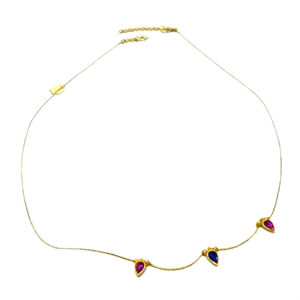 Women's Fashion Jewelry Set Invisible Chain Necklace with Multi Kundan Brass Alloy with Gold Plating Casual Style - Product Image 2