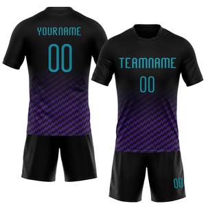 Conjunto de Camiseta y Pantalones Cortos de Voleibol Personalizados, 100% Poliéster, Sublimados, Diseño en Degradado Negro y Azul, Uniforme de Equipo de Alto Rendimiento, OEM - Product Image 1