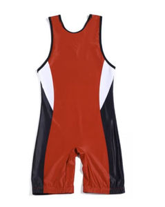 Maillot de lutte pour hommes de haute qualité, rouge et noir contrastés, respirant, à séchage rapide, anti-rides, service OEM, logo personnalisé - Product Image 2