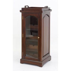 Mueble Bar Tradicional de Caoba Sólida con Puerta de Cristal y Bandeja Incluida para Uso Interior/Exterior - Product Image 2