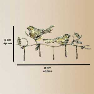 Premium Antique Iron <b>Wall</b> Hanger with Birds – Stylish Antique Iron Key Holder with Birds 5 <b>Hook</b> <b>Wall</b> Organizer - Product Image 3