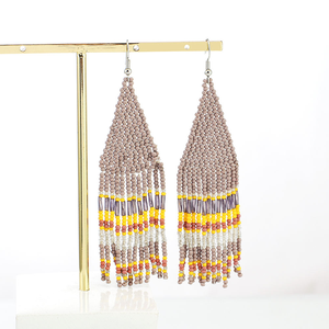 Pendientes de Diseño Bohemio Hechos a Mano con Cuentas y Borlas, Pendientes de Cuentas de Vidrio Miyuki para Mujer, Joyería de MD HANDICRAFTS - Product Image 5