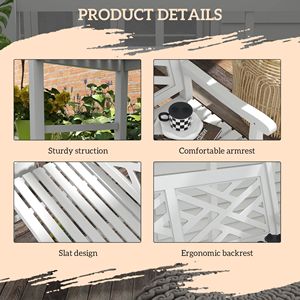 Panca da esterno bianca in legno Respite da 110 cm con telaio in alluminio pressofuso per giardini, terrazze, centri commerciali e parchi - Product Image 6