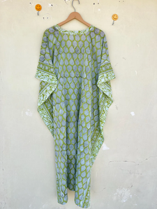 Bata Kimono con Estampado de Dibujos Animados para Mujer, 100% Algodón, Camisón de Verano Hecho a Mano, Cuello en V, Cintura Elástica, Largo hasta la Rodilla - Product Image 4