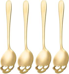 Elegante juego de cucharas con acabado dorado y diseño exclusivo, ideal para reuniones familiares y cenas en casa. Venta al por mayor desde India. - Product Image 1