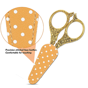 Surgical Grade Fancy Embroidery <b>Scissors</b> 3.5 Inch Gold Coated Handle Small <b>Sewing</b> <b>Scissors</b> With Pouch - Product Image 2