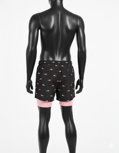 กางเกงชายหาดแบบซับลิเมชั่นสั่งทำพิเศษ 2 in 1 กางเกงว่ายน้ำผู้ชายพร้อมกางเกงเลกกิ้งซับในแบบรัดรูป แฟชั่นทันสมัย แห้งเร็ว - Product Image 3