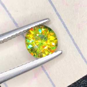 Sphène Jaune Naturelle Ronde Taillée, Pierre Précieuse Libre de Qualité Exceptionnelle et Rare pour la Fabrication de Bijoux Fins, Gemme de Collection et Cadeau - Product Image 3