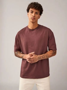เสื้อยืดโอเวอร์ไซส์ผ้าฝ้ายแท้ 100% สำหรับผู้ชาย สตรีทแวร์แบบกำหนดเอง พิมพ์โลโก้ตามสั่ง ผ้าถัก รักษ์โลก กันยับ พิมพ์ลายดิจิตอล - Product Image 1