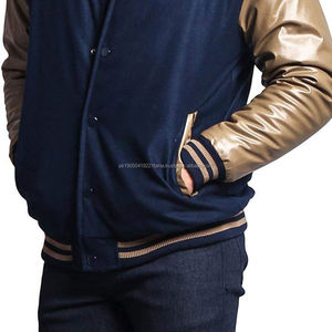 Chaquetas universitarias de algodón de alta calidad para hombre, cuello levantado, logotipo frontal, manga larga personalizada, estilo universitario, temporada de otoño, servicio OEM - Product Image 3