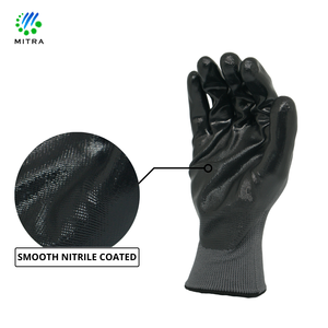 Gants de sécurité antidérapants GEKKO avec revêtement en nitrile, ajustement confortable, modèle NBR SMOOTH BLACK - Product Image 2