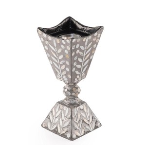 Luxury Grey Mother of Pearl Resin <b>Bakhoor</b> Burner Mabkhara Arabic <b>Oud</b> Wood Incense Handmade Home Fragrance Decor - Product Image 2