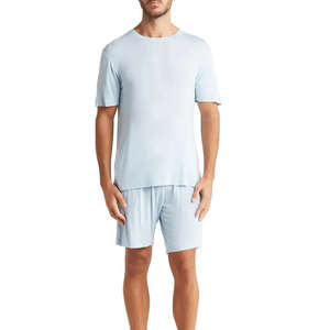 <b>Men's</b> High Quality Short Sleeve Summer Sports Twin Set Cotton Polyester <b>T</b>-<b>Shirt</b> and Shorts Casual Style - Product Image 1