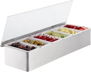Plateau de service isotherme en acier inoxydable pour condiments et garnitures, écologique, à prix abordable, pour bar, maison et travail - Product Image 4
