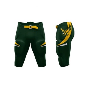 Pantalon de football rembourré vert pour homme avec motif d'aigle jaune et fermeture à boucle pour adultes, vêtements de sport toutes saisons - Product Image 5
