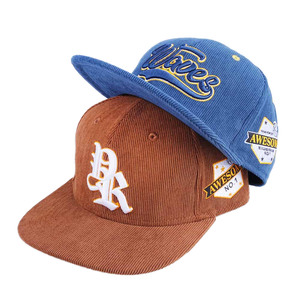 Casquette Snapback à visière plate brodée en 3D avec logo personnalisé, style nouveau, 6 panneaux, en velours côtelé, respirante, imperméable, pour les voyages en plein air, unisexe - Product Image 2