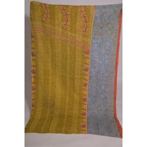 Eco-Friendly Handmade Printed Kantha <b>Quilt</b> Vintage Floral Cotton <b>Throw</b> Indian Boho Bedspread Reversible Blanket All-Season Gift - Product Image 2