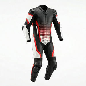 Unisex Full Sleeve Leather Motorcycle Racing Suit Color <b>Blocked</b> Breathable Quick Dry All Seasons Adult - Product Image 5