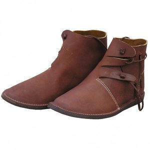 Tendance mode hiver, bottes de cheville vikings Jorvik en cuir de vache véritable à 100%, décontractées, pour l'extérieur, reproduction médiévale - Product Image 1