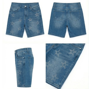 Shorts casuales de mezclilla para hombre con bolsillos laterales, corte relajado, algodón transpirable - Product Image 5