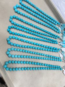Perles rondes lisses en turquoise Sleeping Beauty AAA, 8-12 mm, pierres précieuses naturelles pour la création de bijoux, prix de gros - Product Image 2