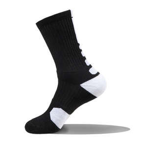 Chaussettes en coton personnalisées avec logo – Chaussettes pour hommes de qualité supérieure, rembourrées, pour affaires et décontractées, avec bandes décoratives au bas - Product Image 6