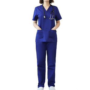 Fine Knitted 100% Cotton Men <b>Scrub</b> Suits Breathable Medical Uniform Set Soft Fabric Clinic Hospital Nurse Wear Comfortable Fit - Product Image 1