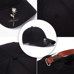 Wholesale Rose Embroidery Brim High Fashion Outdoor Activities Women <b>Men</b> Cotton Baseball <b>Cap</b> Sports <b>Cap</b> - Product Image 4