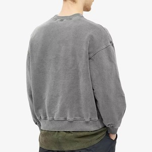Sweat-shirt à col rond en molleton 100% coton délavé à l'acide pour homme - Respirant et coupe-vent - Product Image 3