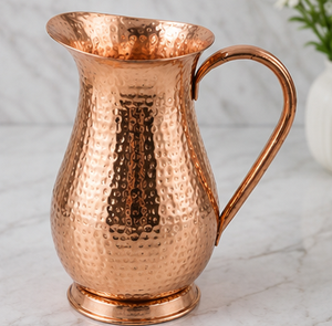 Carafe en cuivre avec poignée, design vintage, grande capacité, vaisselle pour la salle à manger, carafe isotherme de qualité supérieure à grande capacité - Product Image 1