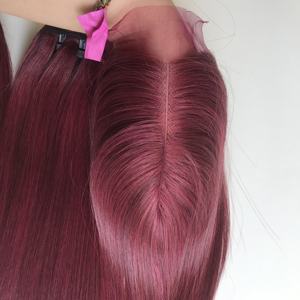 Venta al por mayor Raw Hair Bone cierre recto con paquete de trama de pelo de la mejor calidad de cabello humano Custom Ability - Product Image 4